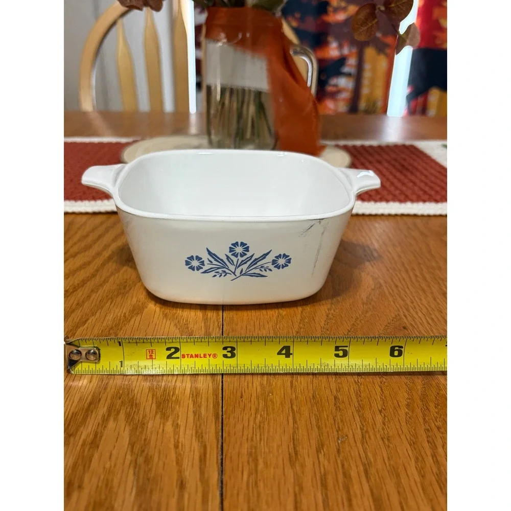 Vintage Corning Ware Blue Cornflower P-43-B 22 oz Square Casserole Baking Dish